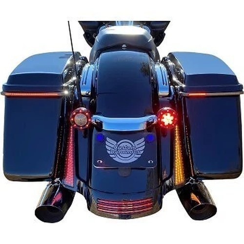 Custom Dynamics Black Dual Color Fascia LED Panels for 14-21 FLHX/FLTRX/FLHRS