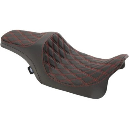 Drag Specialties Predator Iii Seat Red Diamond Stitch for Harley 08-21 Touring