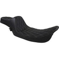 Drag Specialties 0801-1370 Extended Reach Predator Seat w/ Silver Diamond Stitch