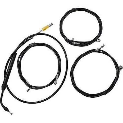 LA Choppers LA-8056KT-16B Black Vinyl Braided Cable/Brake Kit for 15-17" Apes