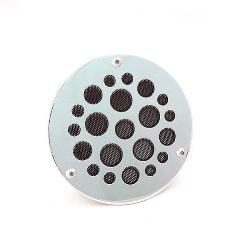 V-Twin 42-2025 Chrome & Black Mesh Derby Cover for Big Twin 70-98