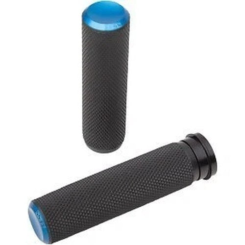 Arlen Ness 07-345 Blue Fusion Knurled Hand Grips for Harley Electronic Tbw