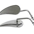 V-Twin 34-0785 Chrome Tear Drop Mirrors for Harley and Custom Chopper