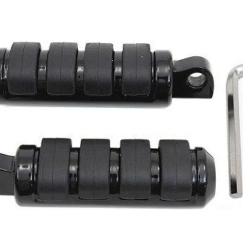 V-Twin 27-1457 Black Anti-Vibe Iso Style Foot Pegs for Harley Male Mount
