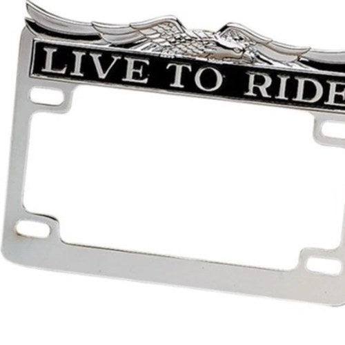 Drag Specialties DS-720809 Chrome Eagle Live Ride Motorcycle License Plate Frame