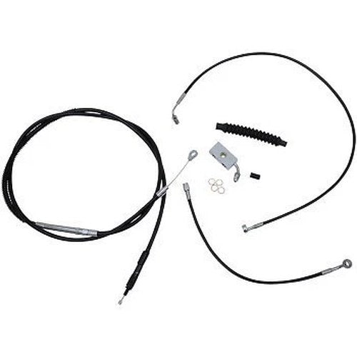 LA Choppers LA-8152KT-13B Black Vinyl Braided Handlebar Cable/Brake Line Kit