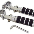 V-Factor 24058 Chrome Iso Anti-Vibe Engine Guard Foot Pegs w/ 1-1/4" Clamps