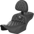 Saddlemen Roadsofa Extended Reach Backrest White Stitch Seat Harley FL23 24
