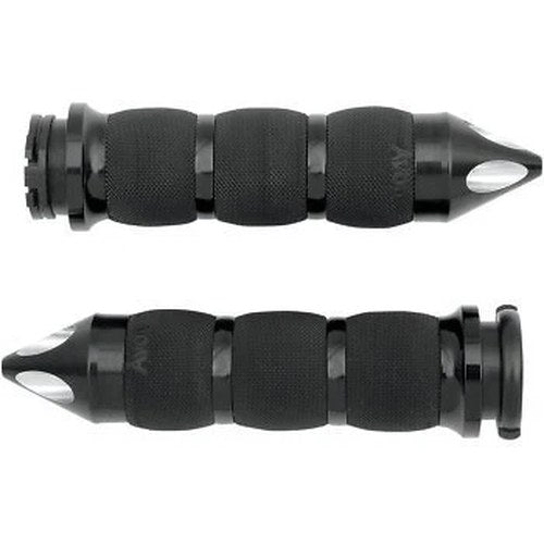 Avon AIR-90-ANO-SPK Black Spike Air Cushioned Hand Grips for Harley Cable Op