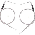 V-Twin 36-0857 34-1/4" Stainless Steel Throttle and Idle Cable Set