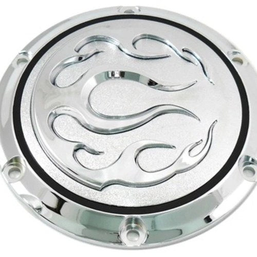 V-Twin 42-0468 Chrome Flame Fire Derby Cover for Sportster 04-22