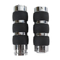V-Twin 28-0298 Chrome Branded Rubber Hand Grips for Harley Electronic Tbw