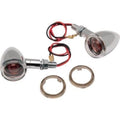 Drag Specialties 2040-0277 Mini Deuce Chrome Smoke/Clear Turn Signals Stem Mount