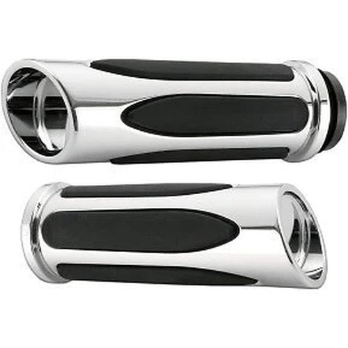 Arlen Ness 07-050 Chrome Deep Cut Comfort Series Grips Cable Op Harley Throttle