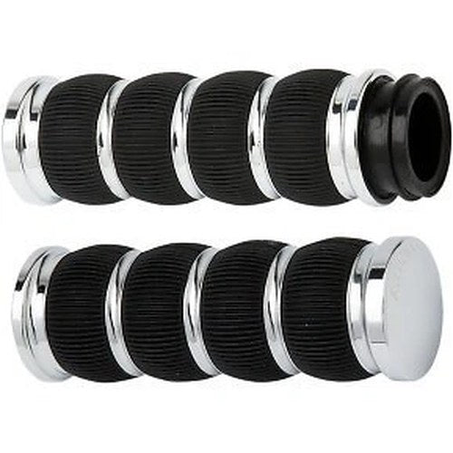 Arlen Ness 07-312 Fusion Chrome Ring Leader Hand Grips for Harley Cable Op