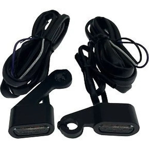 Drag Specialties 2040-3058 Black Amber Lens LED Handlebar Lights 04-13 Sportster