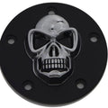 Points Ignition Timer Cover Chrome & Black 3D Skull for All Harley Twin Cam