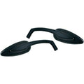 Kuryakyn 1708 Satin Black Teardrop Convex Pair of Mirrors for all Harley 65-23