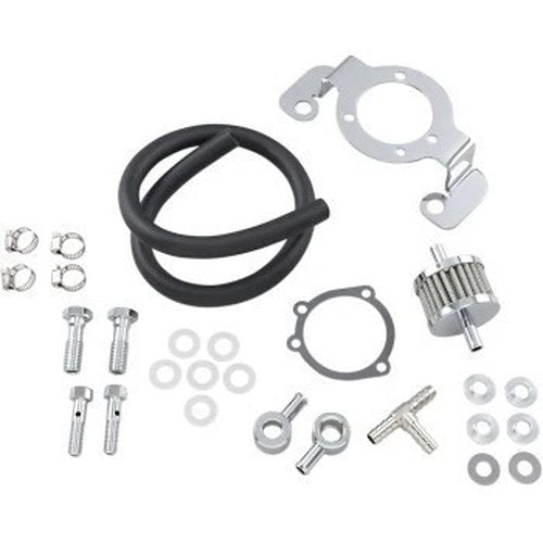 Drag Specialties DS-289082 Crankcase Breather with Support Bracket Kit- Big Twin