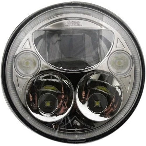 Custom Dynamics CDTB-7-C Chrome 7" TruBeam LED Headlamp for Harley
