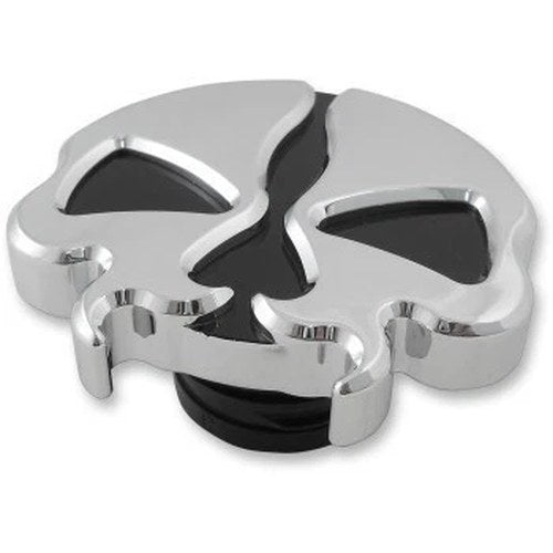 Drag Specialties 0703-0787 Chrome Left Hand Non-Vented Split Skull Gas Cap