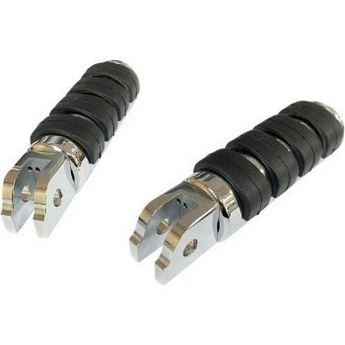 Chrome Anti-Vibe Iso Soft-Ride Driver Foot Pegs for Harley M8 Softail 18-22