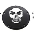 Chrome & Black Skull Derby Cover for Harley 5-Bolt Twin Cam 00-17