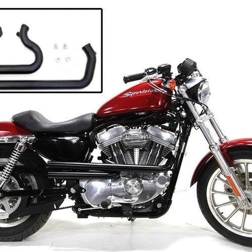 V-Twin 29-0202 Exhaust Drag Pipe Set Straight Cut Black