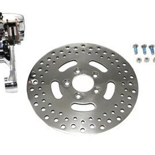 V-Twin 23-1150 Chrome Rear Single Piston Caliper and 11-1/2" Disc Kit