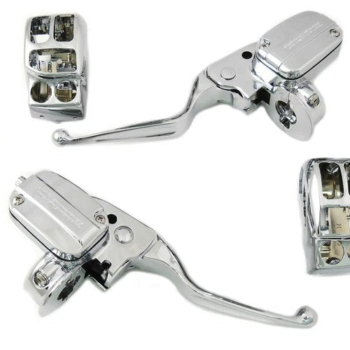 V-Twin 22-0583 Chrome Handlebar Control Kit with Hydraulic Clutch