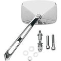 Drag Specialties Chrome Rectangular Mirror w/ 6" Air Stem for Harley (Sold Each)
