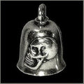 Pewter Motorcycle Gremlin Bell Side Skull Face Made in the Usa