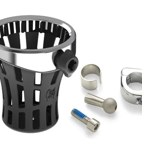 Ciro 55812 Chrome Gen 2 "Big Ass" Drink Holder with 7/8" to 1" Handlebar Clamp