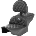 Saddlemen 823-07-182B5 Roadsofa Seat w/ Backrest Silver Lattice Stitch - 23-24