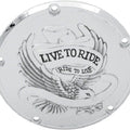 Drag Specialties 1107-0157 Chrome Live to Ride Eagle Derby Cover for Twin Cam