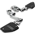 Ciro Extended Chrome 1-1/4" Engine Guard Highway Peg Mounting Kit w/ Twin Rail
