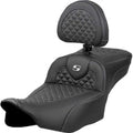 Saddlemen 823-07-209B5 RoadSofa Seat Extended Reach Backrest Silver Stitch