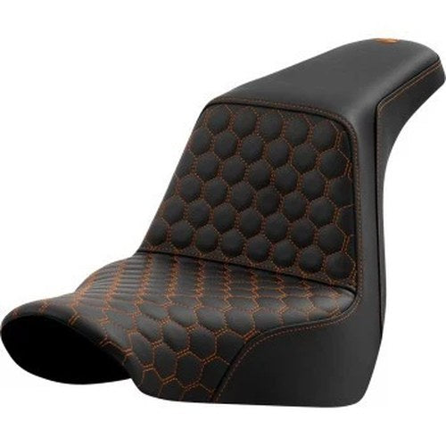 Saddlemen 818-29-17703 Step-Up Seat Orange Honeycomb Stitch for 18-24 Low Rider