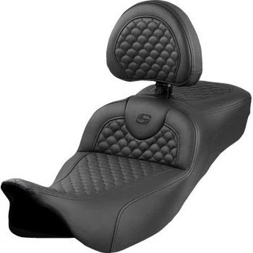 Saddlemen 808-07B-209B0 RoadSofa Seat Extended Reach w Backrest Black Dragon