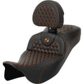 Saddlemen 808-07B-190B3 RoadSofa Seat Extended Reach Backrest Orange Honeycomb