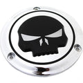 V-Twin Mfg. 42-0267 Chrome 3 Hole Skull Derby Cover for Big Twin 70-98