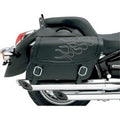 Saddlemen White Flame Highwayman Tattoo Saddlebags for Motorcycles