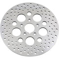 Polished Stainless Steel Drilled Front Brake Rotor Big Twin & Sportster 84-99