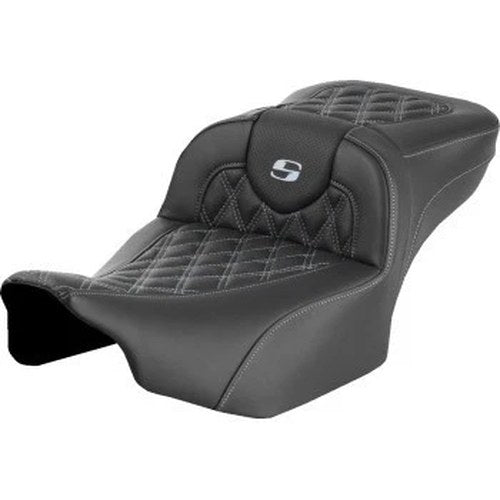 Saddlemen Roadsofa Extended Reach Seat Silver Lattice Stitch for FLTR/FLHX 23-24