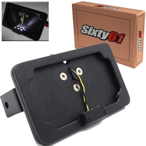 Suzuki Gsxr 600 Billet License Plate Tag Bracket Black Foot Peg Mount LED Light