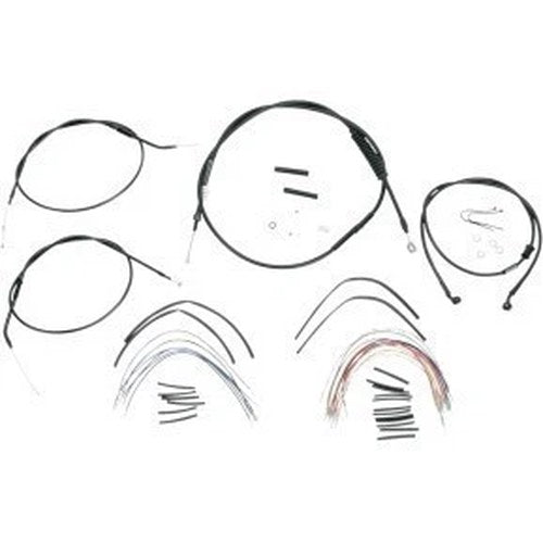 Burly B30-1007 Black Vinyl Handlebar Cable/Line Kit for Ape Hanger Handlebars