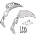 Drag Specialties Flame Teardrop Mirrors with Sculptured Stem for Harley