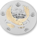 Chrome Gold Live to Ride Timer Points Cover Harley Twin Cam Dyna Softail 99-17