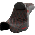 Saddlemen Pro Series Sdc Performance Seat w/ Backrest Red Stitch for 06-17 Dyna