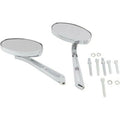 Kuryakyn 1437 Chrome Ellipse Flat Glass Mirrors for all Harley Models 65-23